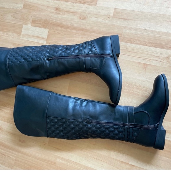 Quilted OTK Flat Riding Boots - NWT - Picture 2 of 4